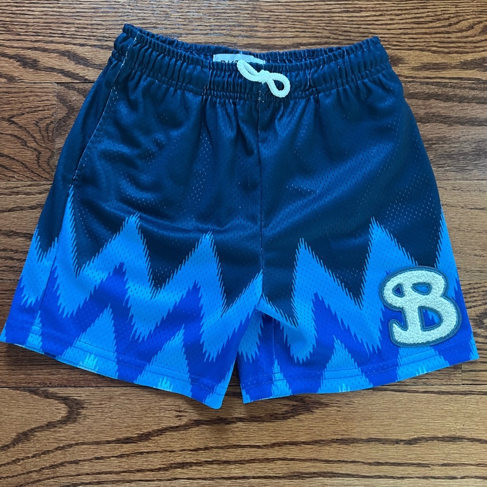 bucketsquad Blue Chevron Patterned Shorts
